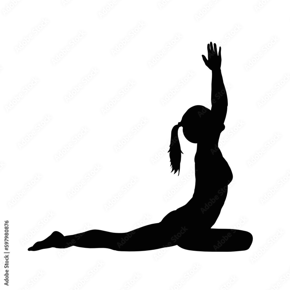 Fototapeta premium silhouette of a woman doing yoga