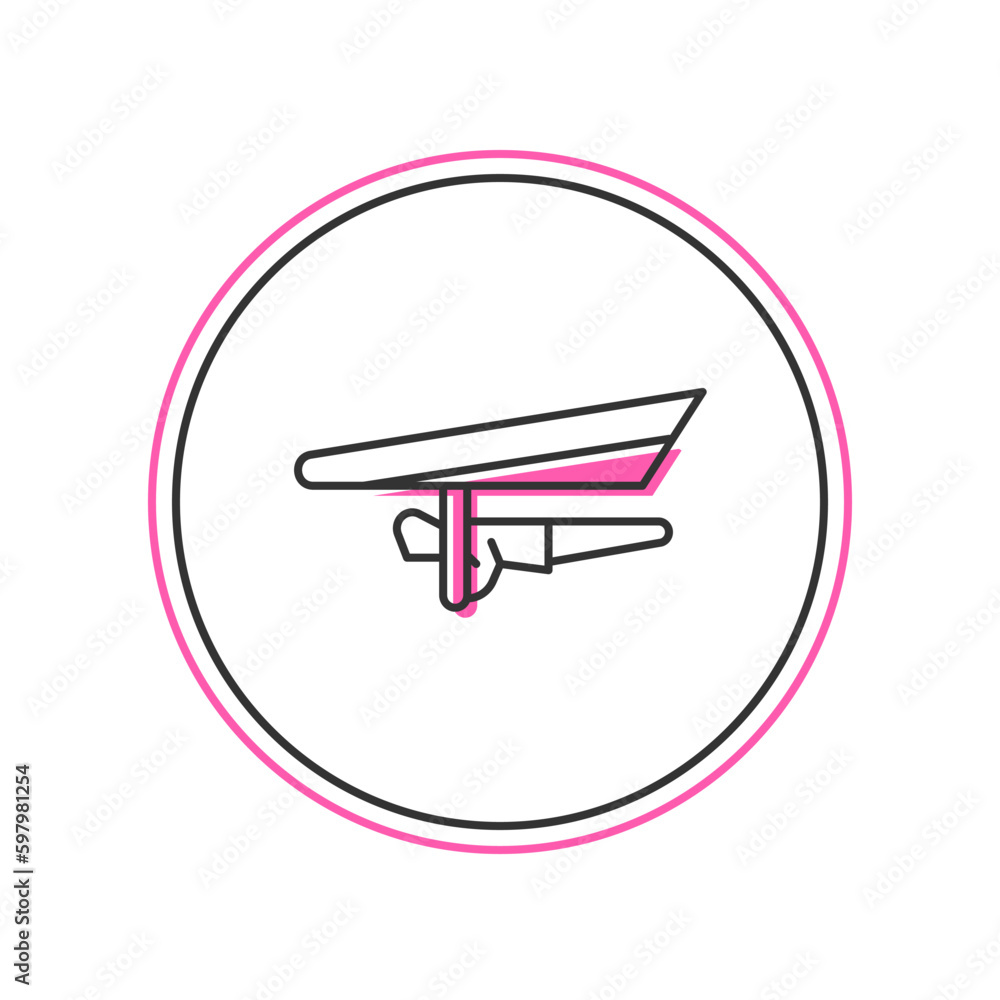 Filled outline Hang glider icon isolated on white background. Extreme sport. Vector Filled outline Hang glider icon isolated on white background. Extreme sport. Vector