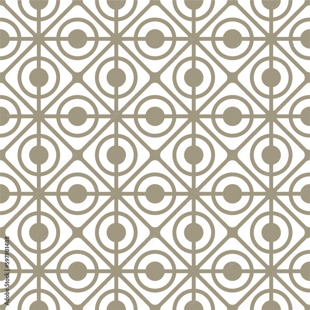 Fototapeta premium A seamless pattern with circles and lines