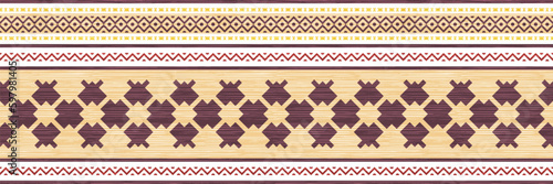 Seamless border, ethnic background, vector banner