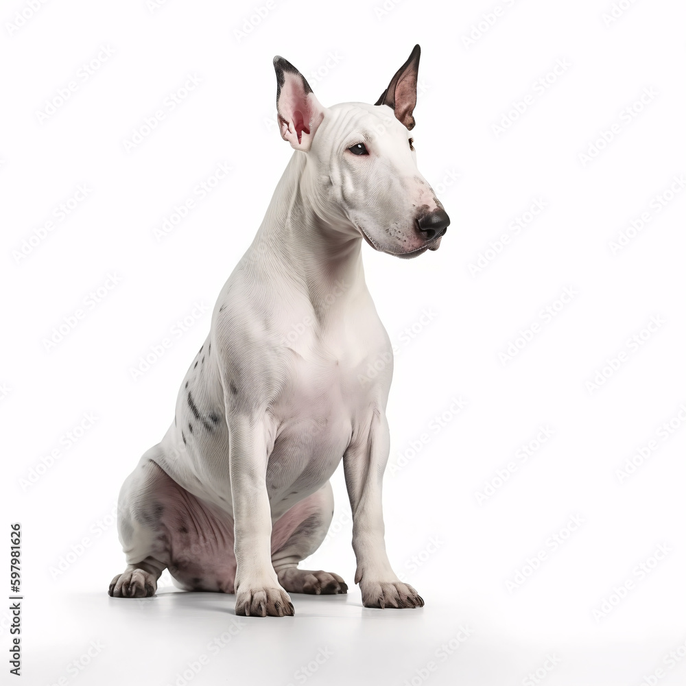 Bull Terrier breed dog isolated on white background