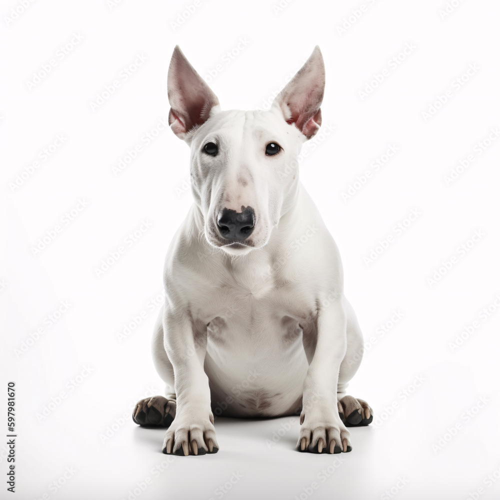 Bull Terrier breed dog isolated on white background