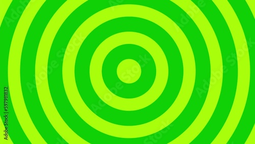 Hypnosis circles green and light green. Background for motion and video. 4K