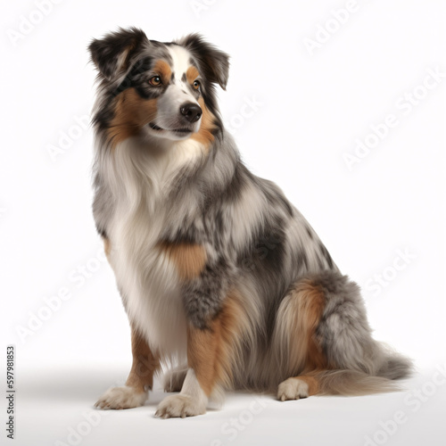 Miniature American Shepherd breed dog isolated on white background © TimeaPeter