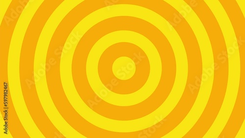 Hypnosis circles orange and yellow. Background for motion and video. 4K