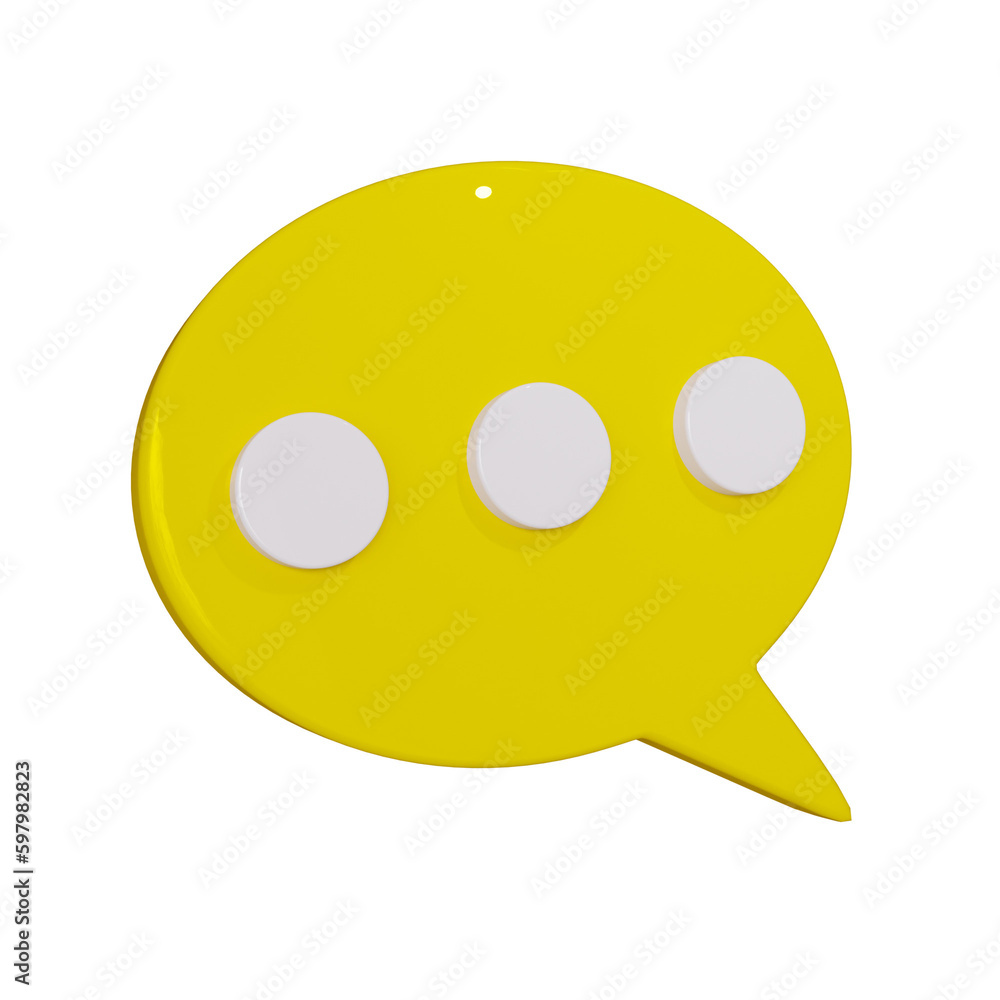 chat button massege 3d render chat button massege 3d render