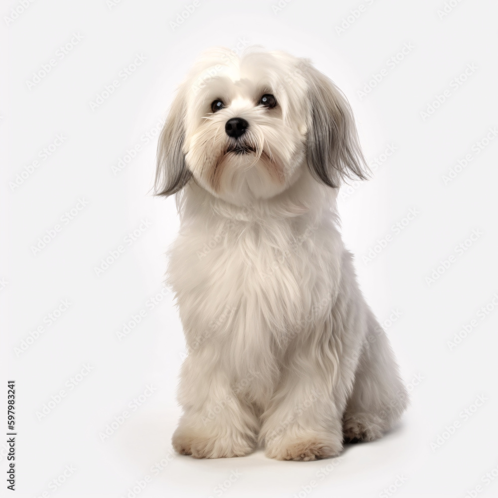 Havanese breed dog isolated on white background Havanese breed dog isolated on white background