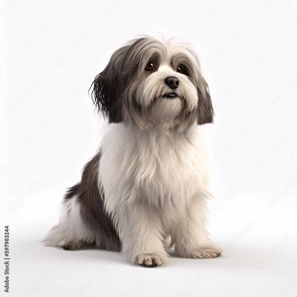 Havanese breed dog isolated on white background Havanese breed dog isolated on white background