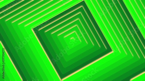Hypnosis cubes green and light green 3D. Background for motion and video.