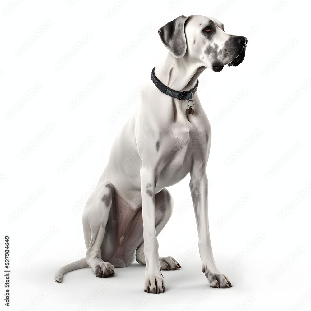Great Dane breed dog isolated on white background