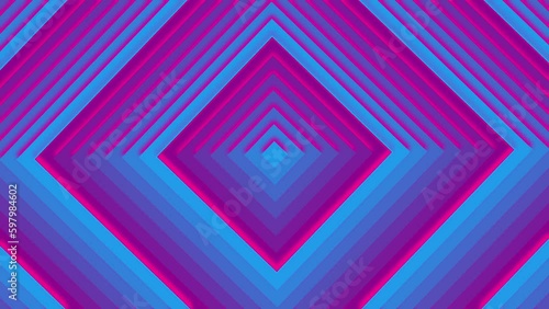 Hypnosis cubes purple and light blue 3D. Background for motion and video.