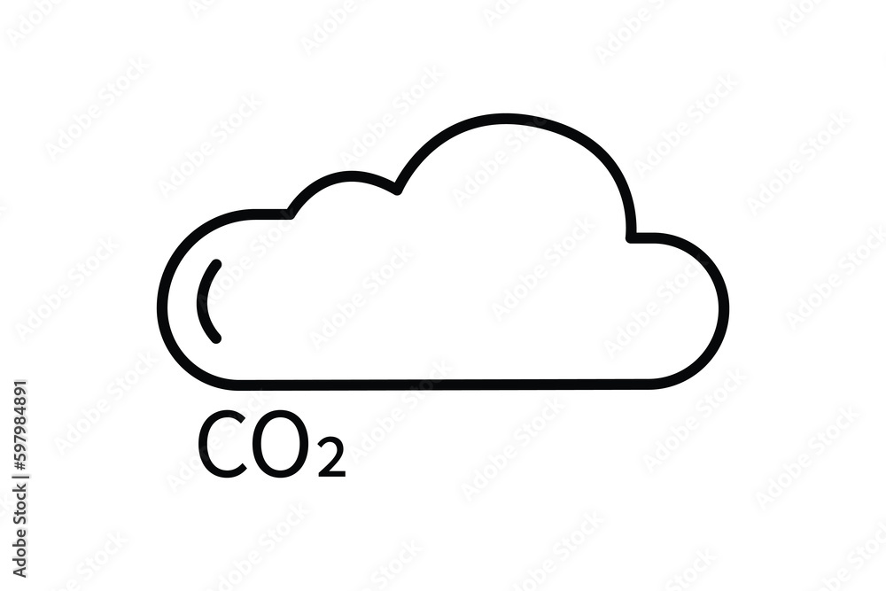 Carbon dioxide icon illustration. icon related to global warming, CO2. Line icon style. Simple vector design editable Carbon dioxide icon illustration. icon related to global warming, CO2. Line icon style. Simple vector design editable