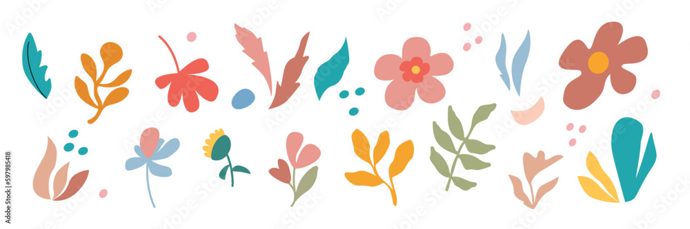 Set of abstract botanical shapes, Matisse style. Plants, flowers, leaves, paper cut collage. Modern design vector element for pattern, postcard, decoration, print, cover, wallpaper. Set of abstract botanical shapes, Matisse style. Plants, flowers, leaves, paper cut collage. Modern design vector element for pattern, postcard, decoration, print, cover, wallpaper.