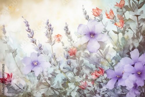 flower background, watercolor - Ai