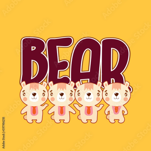 bear vector illustration for baby t-shirt design
