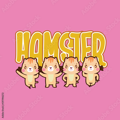 hamster vector illustration for baby t-shirt design