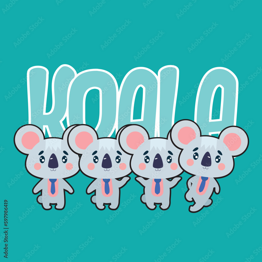 koala vector illustration for baby t-shirt design