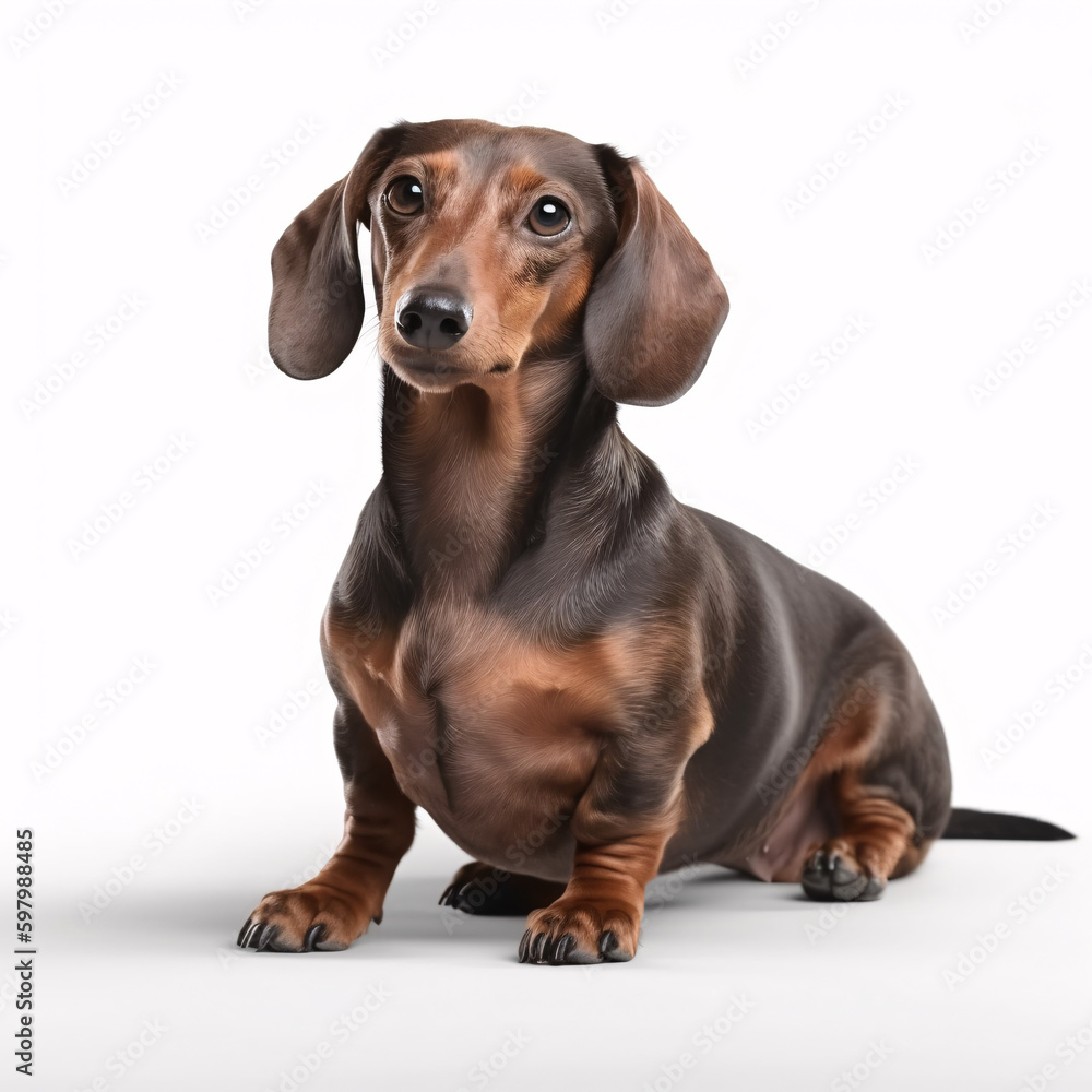 Dachshund breed dog isolated on white background