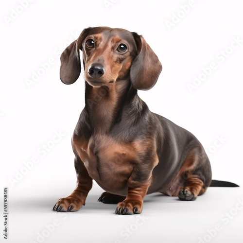 Dachshund breed dog isolated on white background © TimeaPeter
