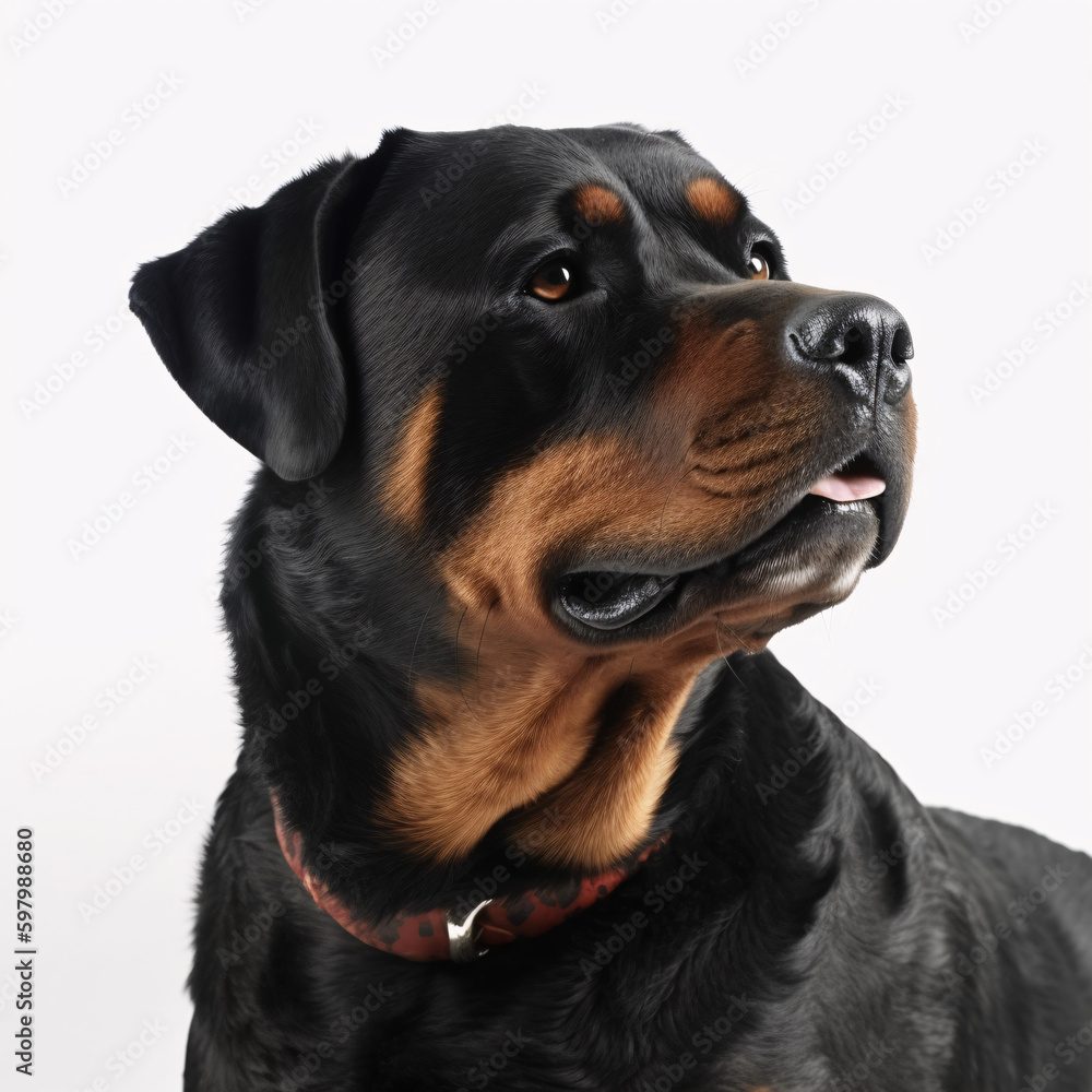 Rottweiler breed dog isolated on white background