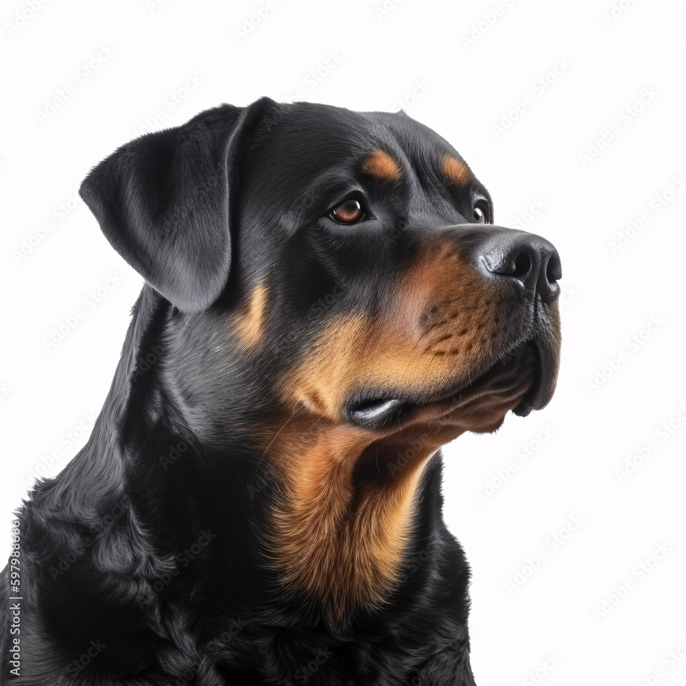 Rottweiler breed dog isolated on white background Rottweiler breed dog isolated on white background