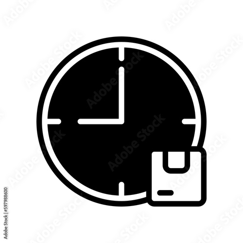 Estimated Time of Package Arrival icon, estimated package delivery. Generative AI