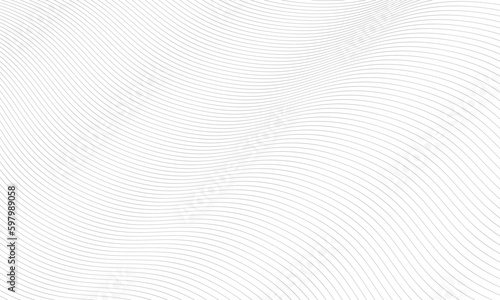 Abstract wave curved lines. Stylized monochrome line art background. Guilloche pattern.