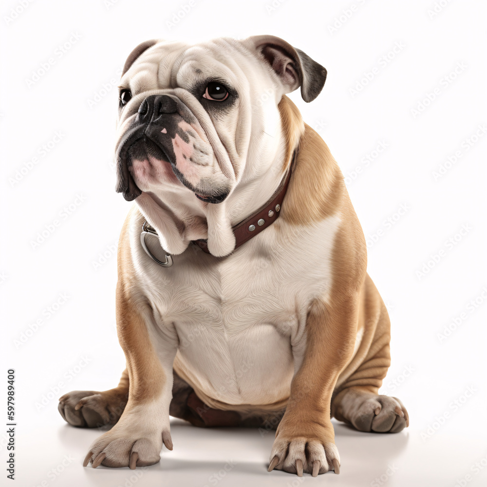Bulldog breed dog isolated on white background