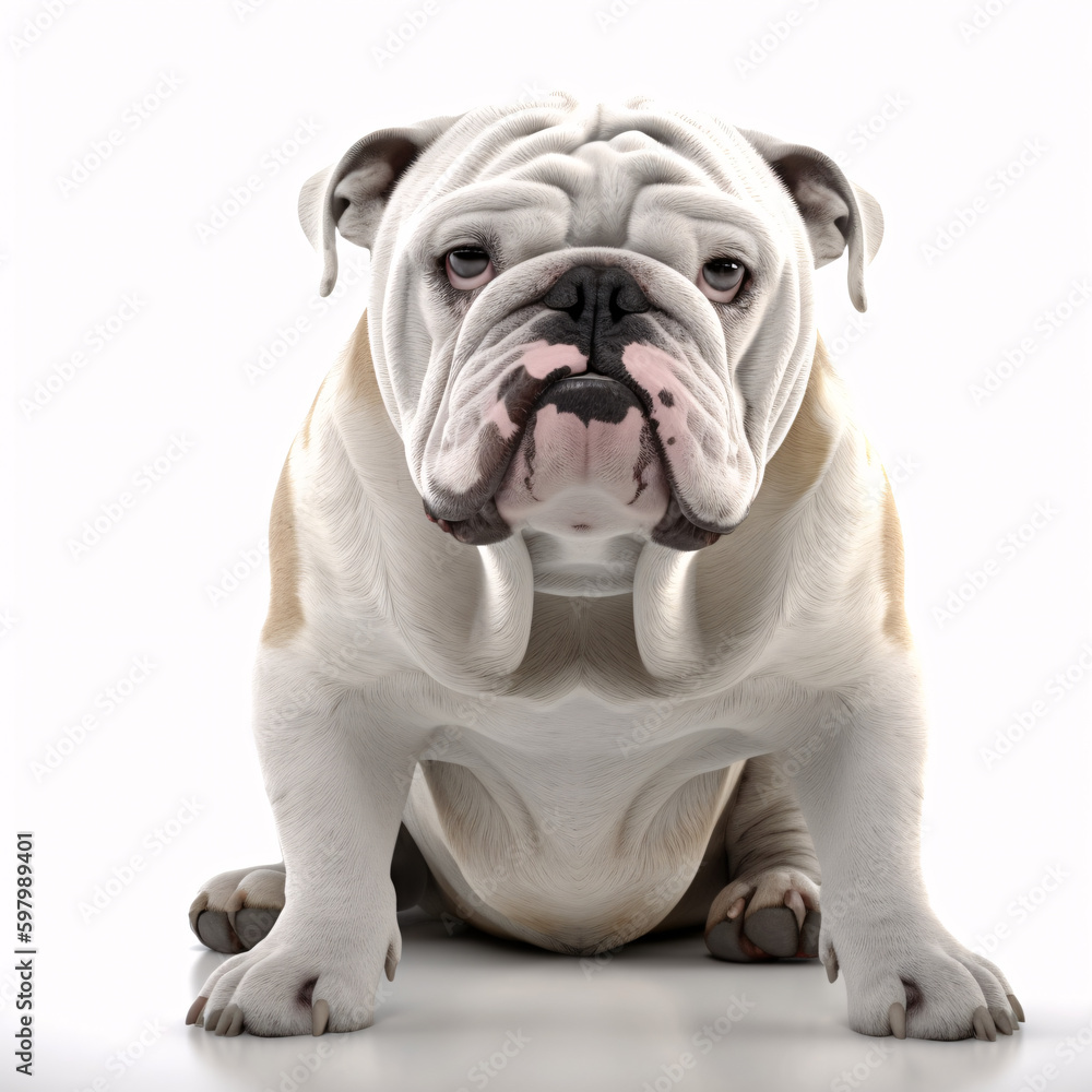 Bulldog breed dog isolated on white background