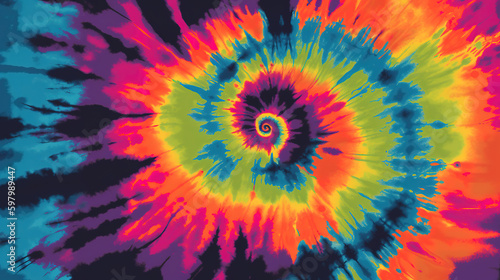 a beautiful colored swirl in a tie dye artwork, generative ai technology
