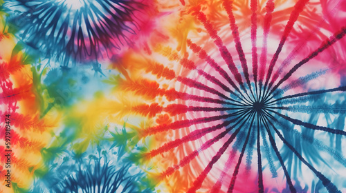 a simple tie dye sun illustration  generative ai technology