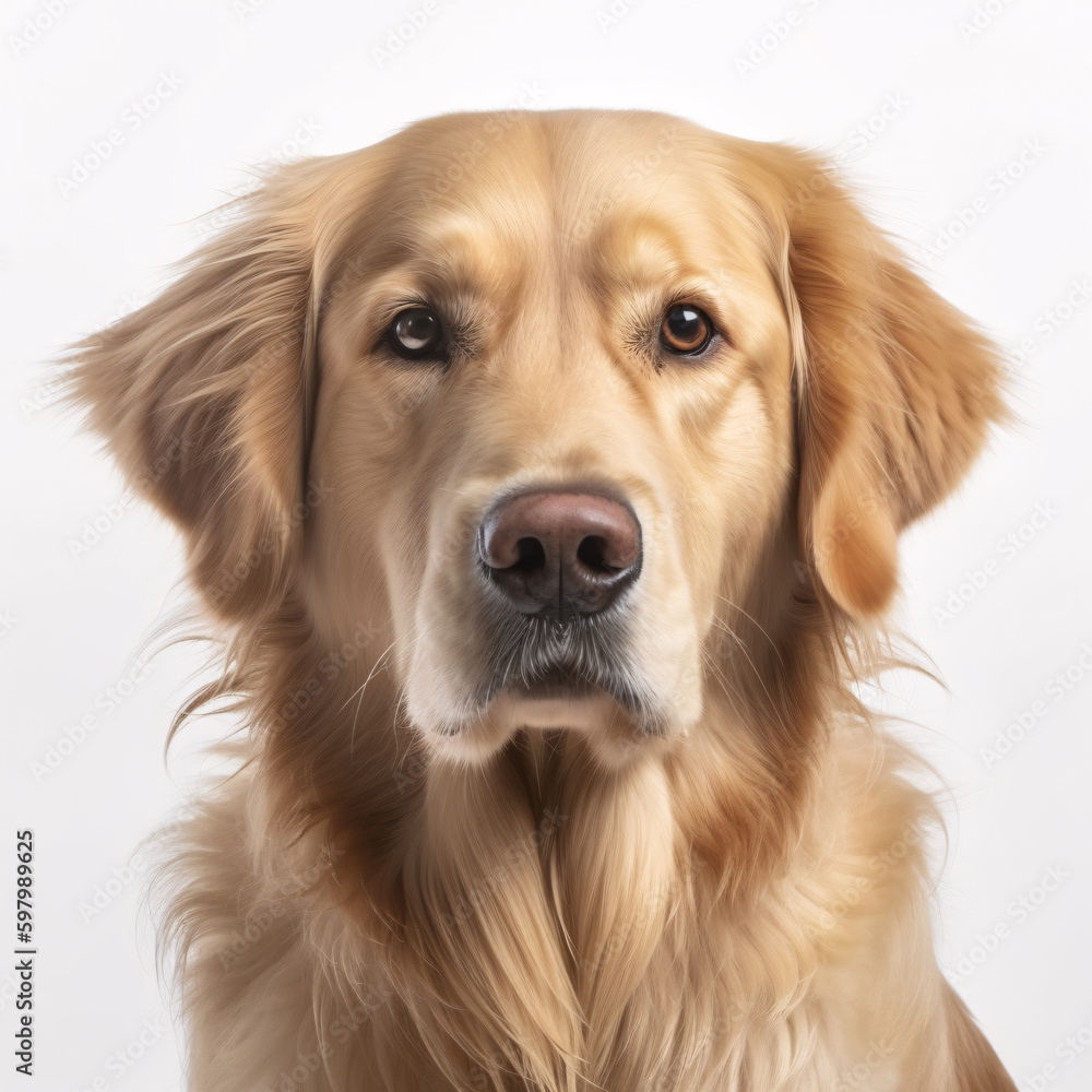 Golden Retriever breed dog isolated on white background