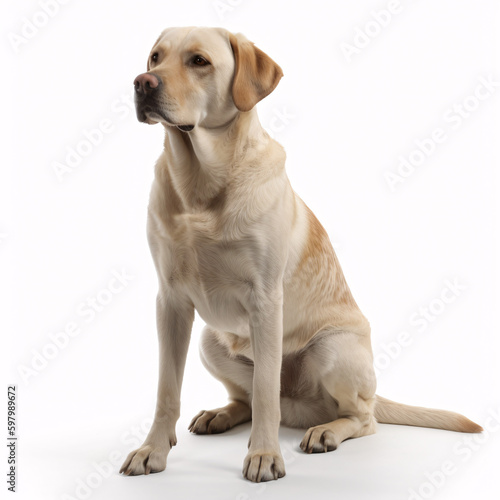 Labrador Retriever breed dog isolated on white background