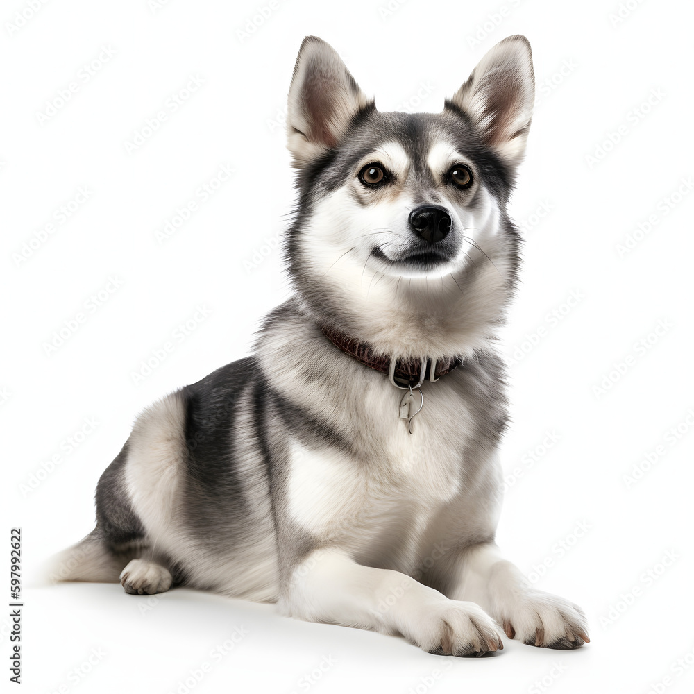 Alaskan Klee Kai breed dog isolated on white background Alaskan Klee Kai breed dog isolated on white background