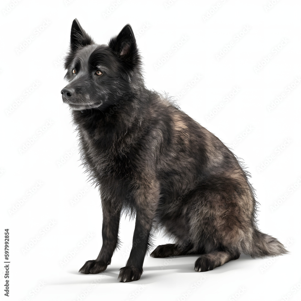 Mudi breed dog isolated on white background Mudi breed dog isolated on white background