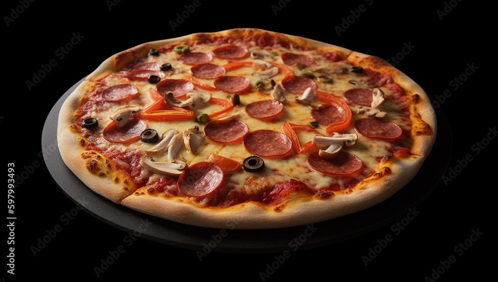 A pizza with pepperoni on it, AI Generative A pizza with pepperoni on it, AI Generative