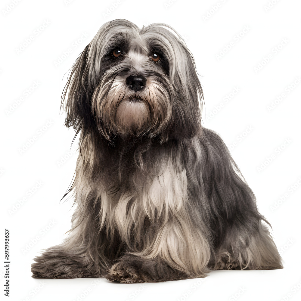 Lowchen breed dog isolated on white background Lowchen breed dog isolated on white background