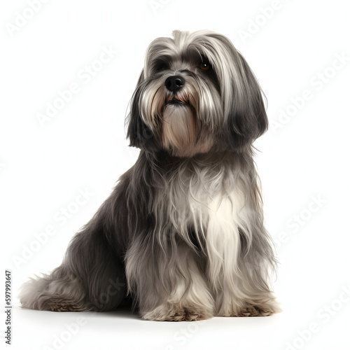 Lowchen breed dog isolated on white background