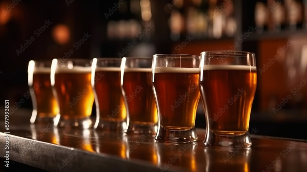 Beers on the bar, Blurry Background. template, Bokeh, Generative AI
Beers on the bar, Blurry Background. template, Bokeh, Generative AI