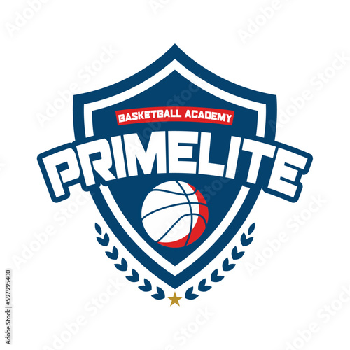 Prime lite Basketball academy sports logo