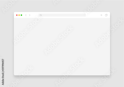 Web browser window mockup. User interface template light design modern. Vector stock illustration.