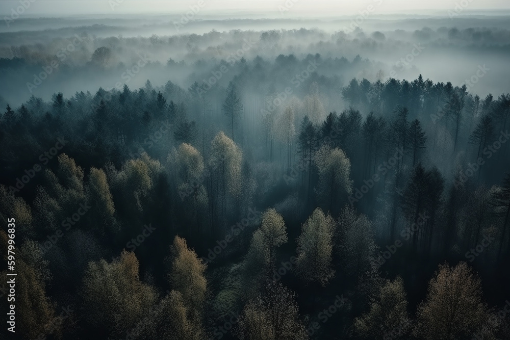 Misty Dawn in the Enchanted Forest. AI generated. Misty Dawn in the Enchanted Forest. AI generated.