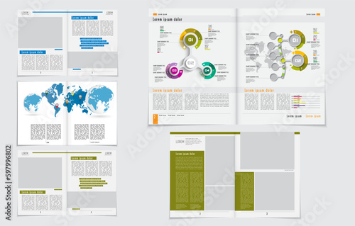 Brochure, ebook or presentation mockup ready for use, vector illustration easy to editable
