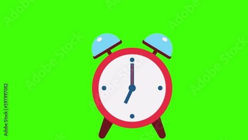 Alarm Clock _ Ringing 2d Animation On Green Screen