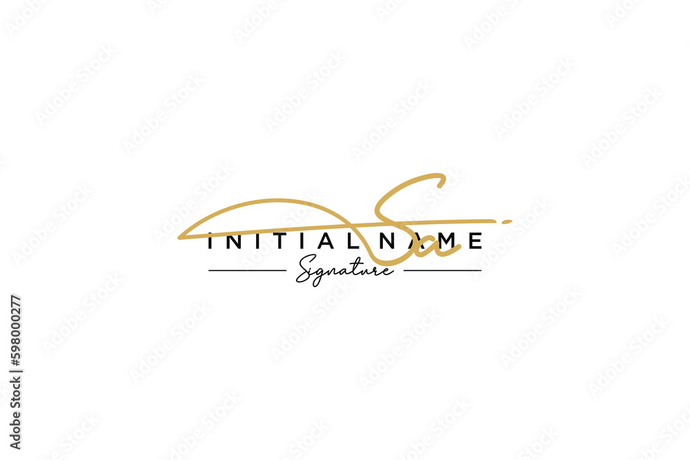 Initial SA signature logo template vector. Hand drawn Calligraphy lettering Vector illustration.