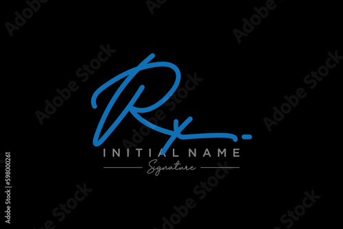 Initial RX signature logo template vector. Hand drawn Calligraphy lettering Vector illustration.