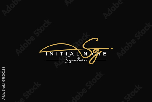 Initial SG signature logo template vector. Hand drawn Calligraphy lettering Vector illustration.