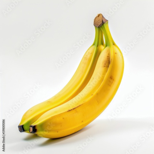 Two fresh yellow bananas for fruit salad Generative AI Illustration