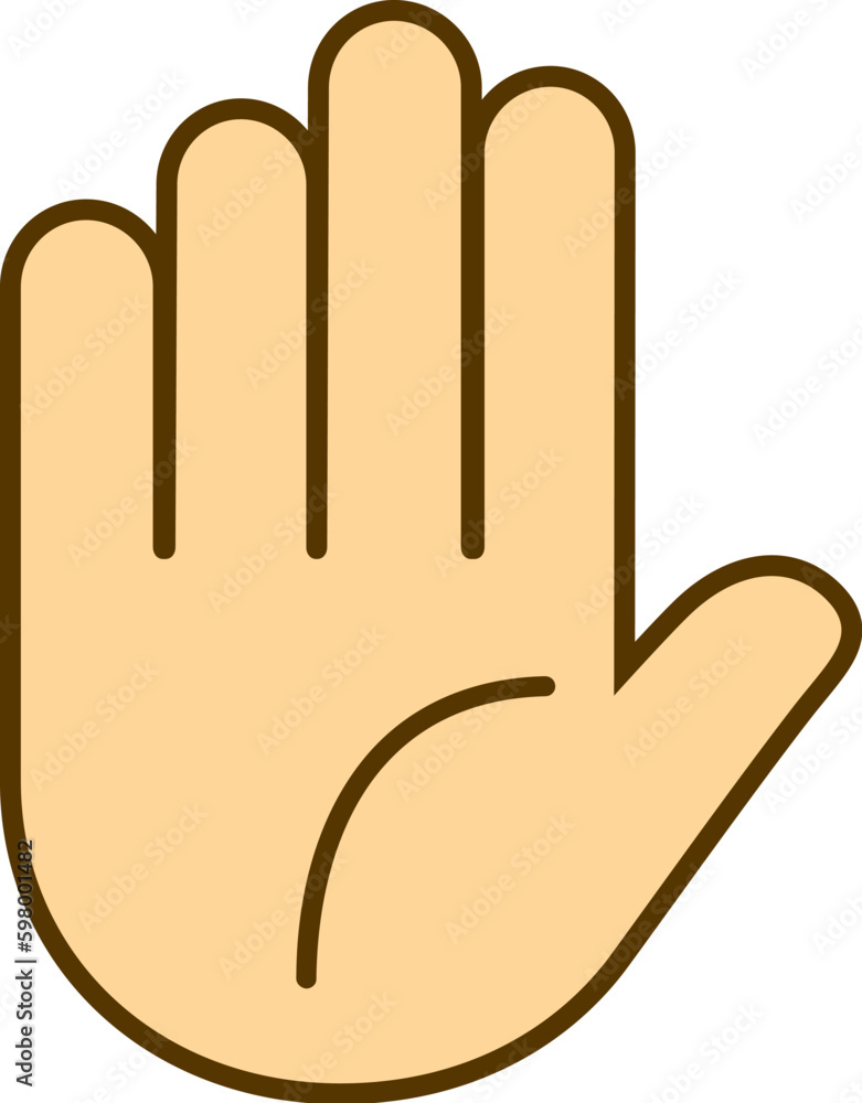 Obraz premium Human hand, open palm vector icon