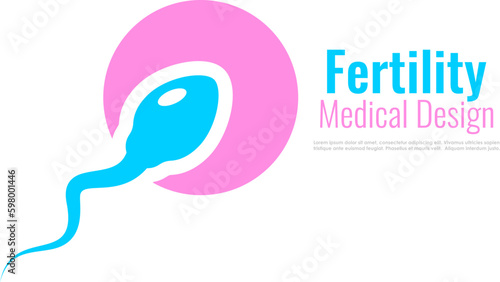 Fertility icon with sperm, abstract medical design